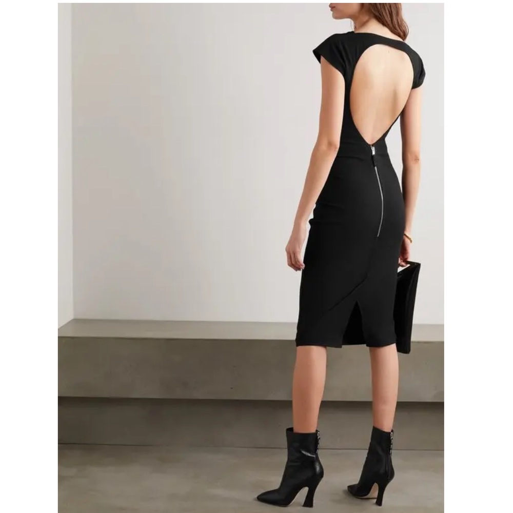 Rick Owens Easy Sarah Black Stretch Twill Bodycon Dress IT 38 US 2 Made in Italy
